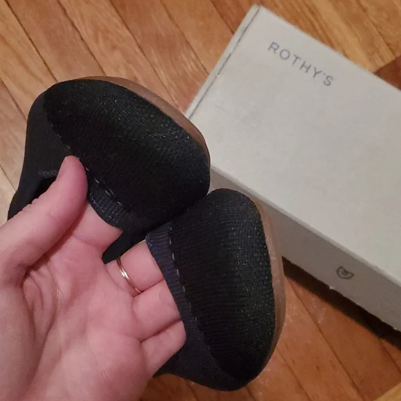 Rothy's Black and Blue Square Captoe Flats - Picture 3 of 4